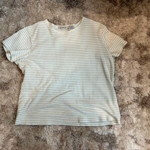 White Stag Cream Striped Short Sleeve Top